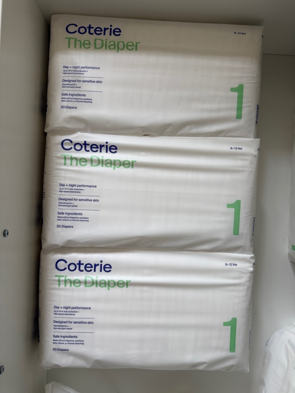Coterie Diaper size 1 x 3 pack